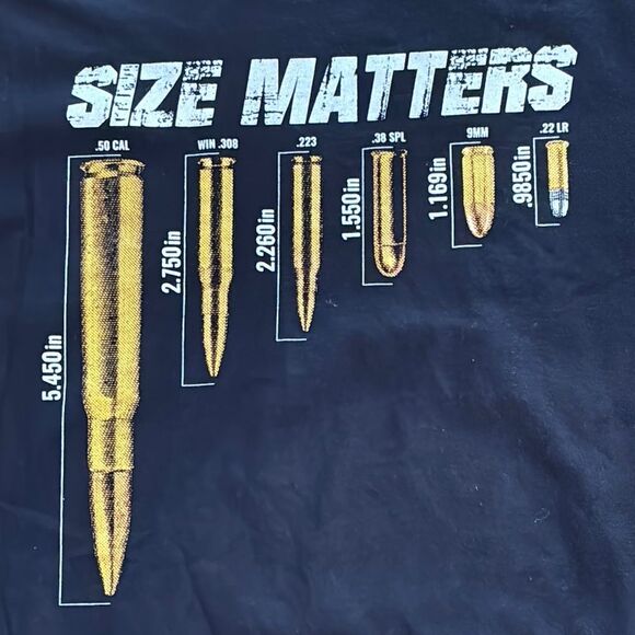Grunt Style Men's "Size Matters" Black Bullets Beer Military Graphic T-Shirt, XL - Picture 4 of 7